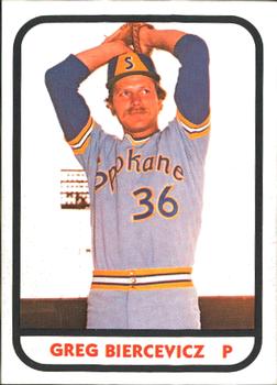 1981 TCMA Spokane Indians #8 Greg Biercevicz Front