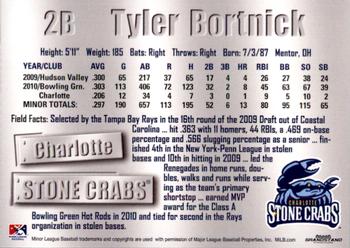 2011 Grandstand Charlotte Stone Crabs #4 Tyler Bortnick Back
