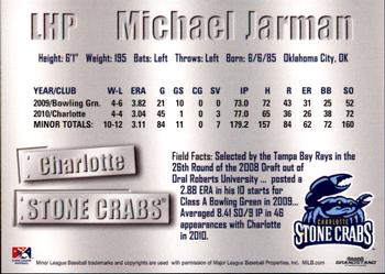 2011 Grandstand Charlotte Stone Crabs #7 Michael Jarman Back