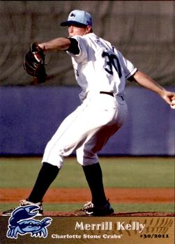 2011 Grandstand Charlotte Stone Crabs #9 Merrill Kelly Front