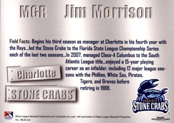 2011 Grandstand Charlotte Stone Crabs #15 Jim Morrison Back