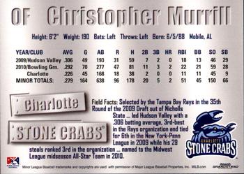 2011 Grandstand Charlotte Stone Crabs #16 Christopher Murrill Back