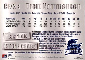 2011 Grandstand Charlotte Stone Crabs #17 Brett Nommensen Back
