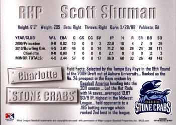 2011 Grandstand Charlotte Stone Crabs #23 Scott Shuman Back