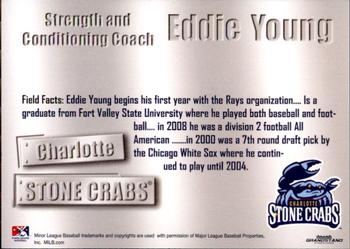 2011 Grandstand Charlotte Stone Crabs #28 Eddie Young Back