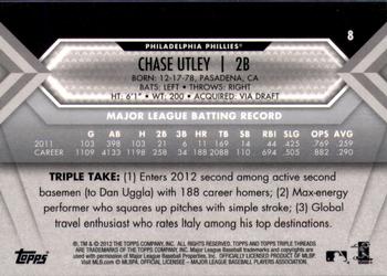 2012 Topps Triple Threads #8 Chase Utley Back