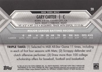 2012 Topps Triple Threads #20 Gary Carter Back