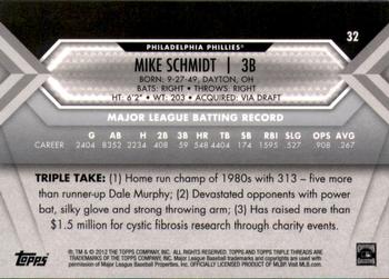 2012 Topps Triple Threads #32 Mike Schmidt Back