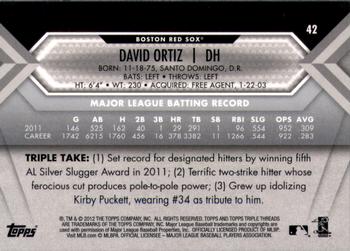 2012 Topps Triple Threads #42 David Ortiz Back