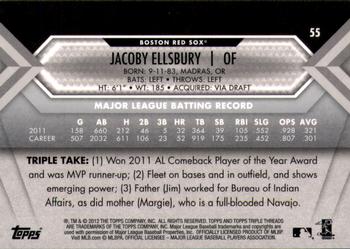 2012 Topps Triple Threads #55 Jacoby Ellsbury Back