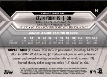 2012 Topps Triple Threads #62 Kevin Youkilis Back