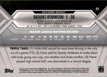 2012 Topps Triple Threads #77 Brooks Robinson Back