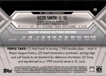 2012 Topps Triple Threads #79 Ozzie Smith Back