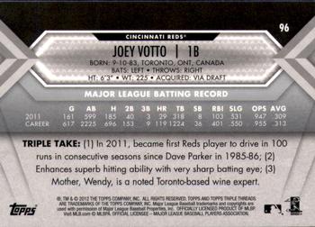 2012 Topps Triple Threads #96 Joey Votto Back