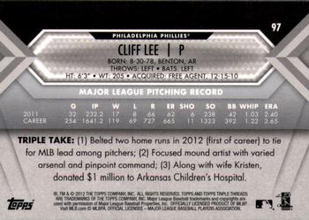 2012 Topps Triple Threads #97 Cliff Lee Back