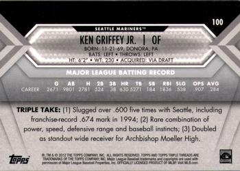 2012 Topps Triple Threads #100 Ken Griffey Jr. Back