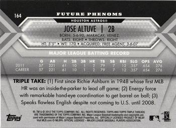 2012 Topps Triple Threads #164 Jose Altuve Back