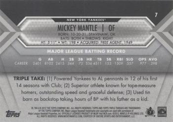 2012 Topps Triple Threads #7 Mickey Mantle Back