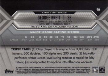 2012 Topps Triple Threads #90 George Brett Back