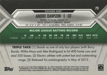 2012 Topps Triple Threads - Emerald #73 Andre Dawson Back