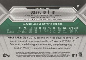 2012 Topps Triple Threads - Emerald #96 Joey Votto Back