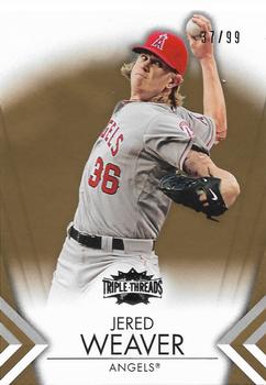 2012 Topps Triple Threads - Gold #72 Jered Weaver Front