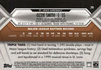 2012 Topps Triple Threads - Gold #79 Ozzie Smith Back