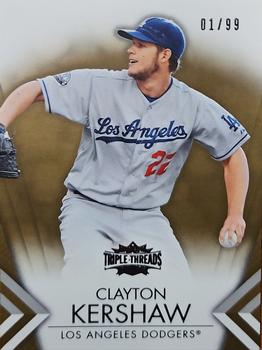 2012 Topps Triple Threads - Gold #95 Clayton Kershaw Front