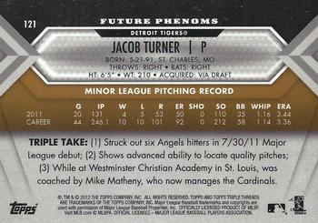 2012 Topps Triple Threads - Gold #121 Jacob Turner Back