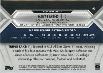 2012 Topps Triple Threads - Onyx #20 Gary Carter Back