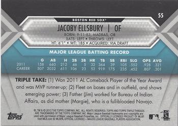 2012 Topps Triple Threads - Sapphire #55 Jacoby Ellsbury Back