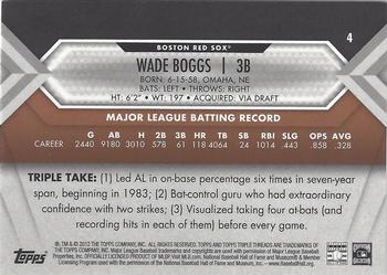 2012 Topps Triple Threads - Sepia #4 Wade Boggs Back
