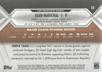 2012 Topps Triple Threads - Sepia #52 Juan Marichal Back