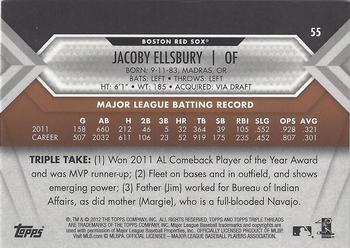 2012 Topps Triple Threads - Sepia #55 Jacoby Ellsbury Back