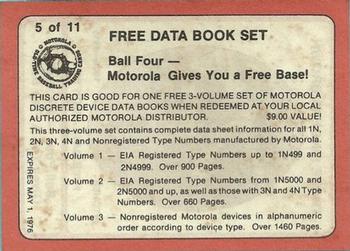 1976 Motorola Old Timers #5 Mordecai Brown Back
