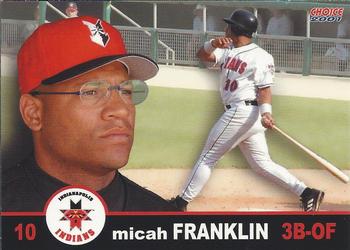 2001 Choice Indianapolis Indians #10 Micah Franklin Front