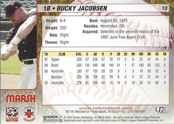 2001 Choice Indianapolis Indians #13 Bucky Jacobsen Back