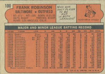 1972 Topps #100 Frank Robinson | Trading Card Database
