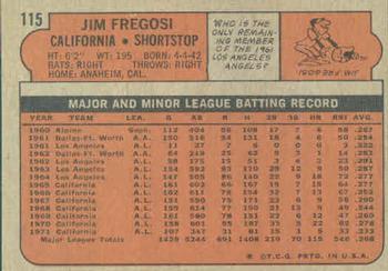 1972 Topps #115 Jim Fregosi Back
