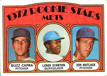 1972 Topps #141 Mets 1972 Rookie Stars (Buzz Capra / Leroy Stanton / Jon Matlack) Front