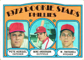 1972 Topps #14 Phillies 1972 Rookie Stars (Pete Koegel / Mike Anderson / Wayne Twitchell) Front