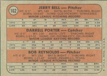 1972 Topps #162 Brewers 1972 Rookie Stars (Jerry Bell / Darrell Porter / Bob Reynolds) Back