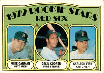 1972 Topps #79 Red Sox 1972 Rookie Stars (Mike Garman / Cecil Cooper / Carlton Fisk) Front