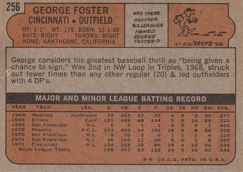 1972 Topps #256 George Foster Back