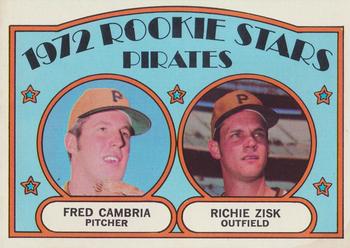 1972 Topps #392 Pirates 1972 Rookie Stars (Fred Cambria / Richie Zisk) Front
