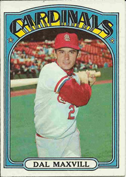 1972 Topps #206 Dal Maxvill Front