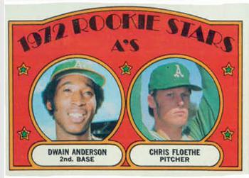 1972 Topps #268 A's 1972 Rookie Stars (Dwain Anderson / Chris Floethe) Front