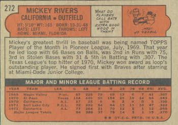 1972 Topps #272 Mickey Rivers Back