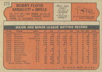 1972 Topps #273 Bobby Floyd Back
