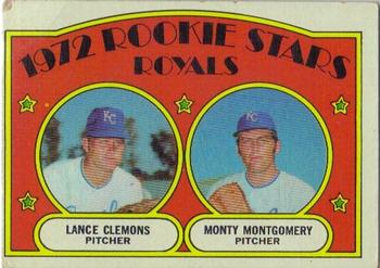 1972 Topps #372 Royals 1972 Rookie Stars (Lance Clemons / Monty Montgomery) Front
